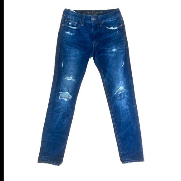 American Eagle  Distressed Flex Slim Straight Jeans. Size 28x30. - Picture 1 of 8